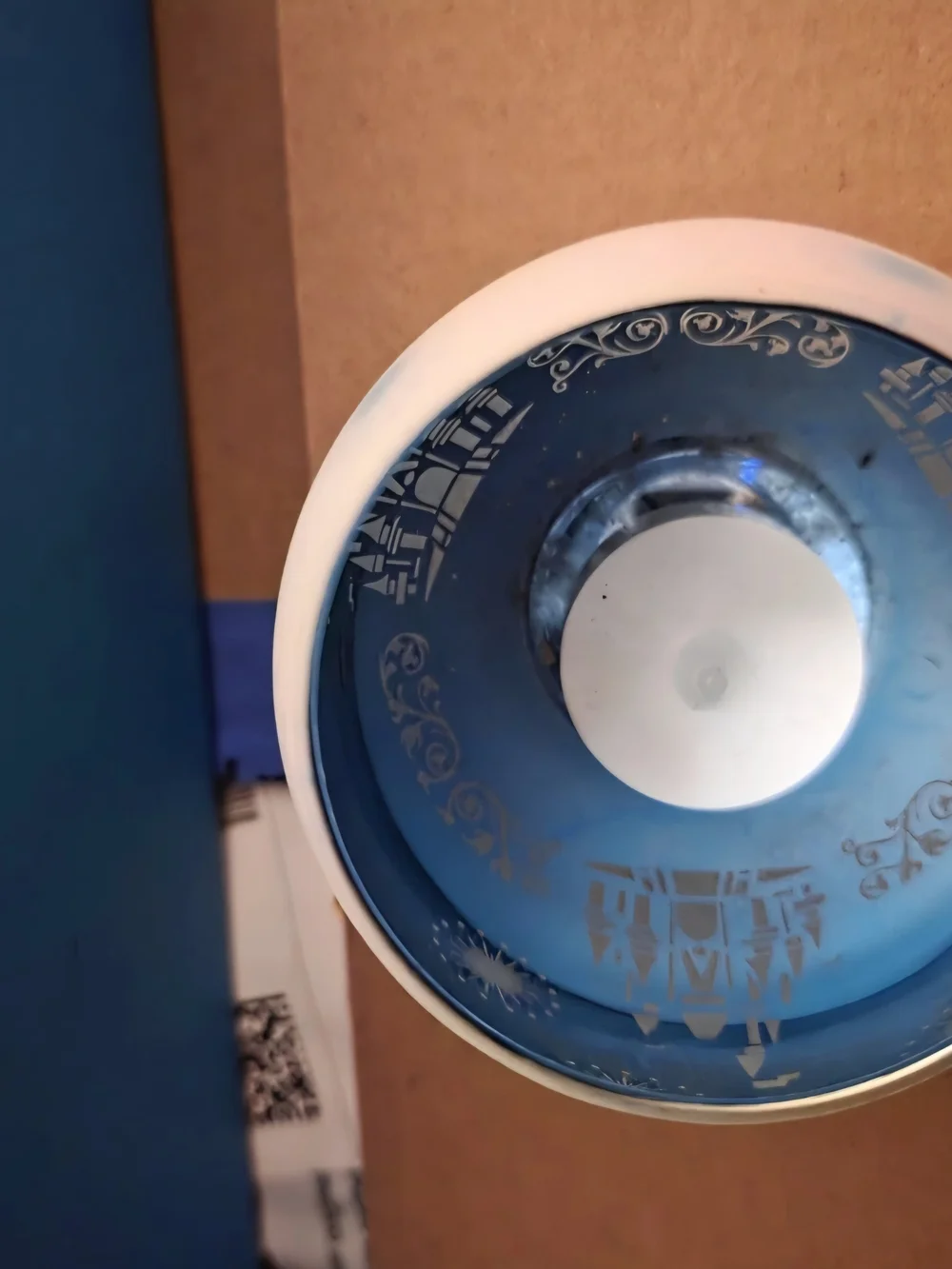 Disney Parks/ Cinderella Castle Blue And White See Through Votive Holder.
